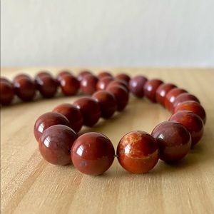 Jay King Desert Rose Trading DTR .925 Sterling Silver Red Jasper Beaded Necklace